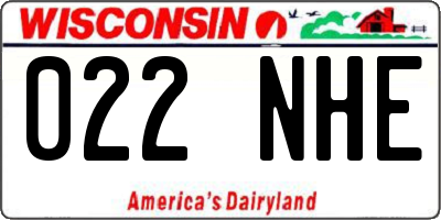 WI license plate 022NHE