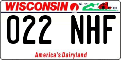 WI license plate 022NHF
