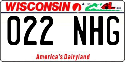 WI license plate 022NHG