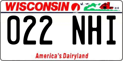 WI license plate 022NHI
