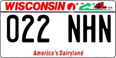 WI license plate 022NHN