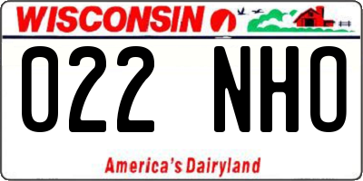 WI license plate 022NHO