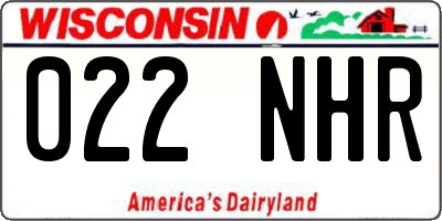 WI license plate 022NHR