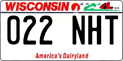 WI license plate 022NHT