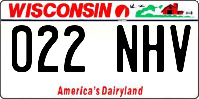 WI license plate 022NHV