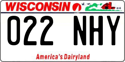 WI license plate 022NHY