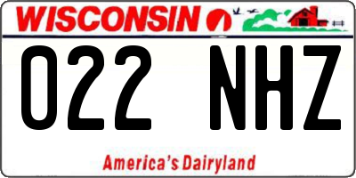 WI license plate 022NHZ