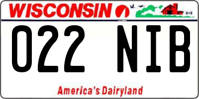 WI license plate 022NIB