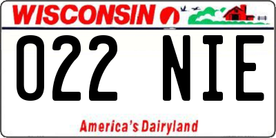 WI license plate 022NIE