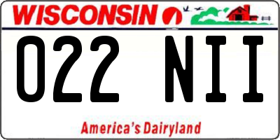 WI license plate 022NII