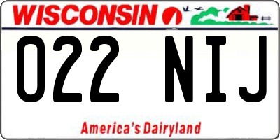 WI license plate 022NIJ