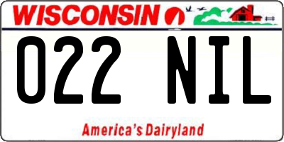 WI license plate 022NIL
