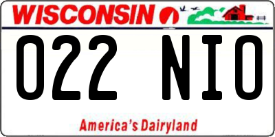 WI license plate 022NIO