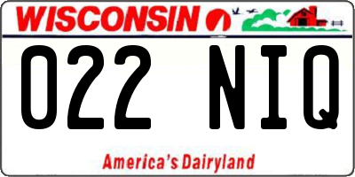 WI license plate 022NIQ