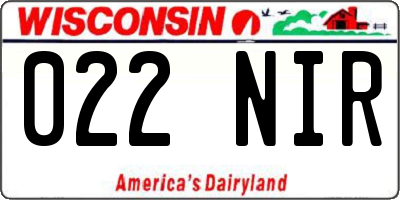 WI license plate 022NIR