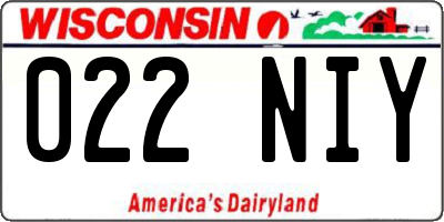 WI license plate 022NIY
