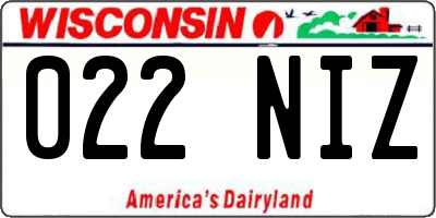 WI license plate 022NIZ