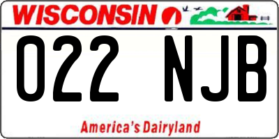 WI license plate 022NJB