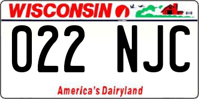 WI license plate 022NJC