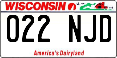 WI license plate 022NJD