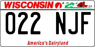 WI license plate 022NJF
