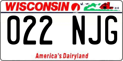 WI license plate 022NJG