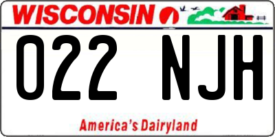 WI license plate 022NJH