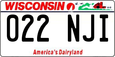 WI license plate 022NJI