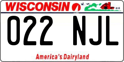 WI license plate 022NJL