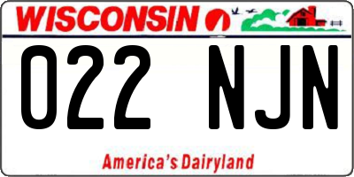 WI license plate 022NJN