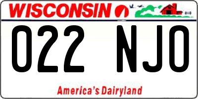 WI license plate 022NJO