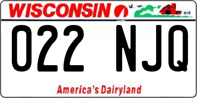 WI license plate 022NJQ