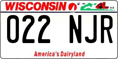 WI license plate 022NJR