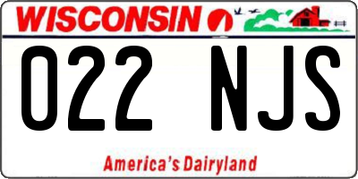 WI license plate 022NJS