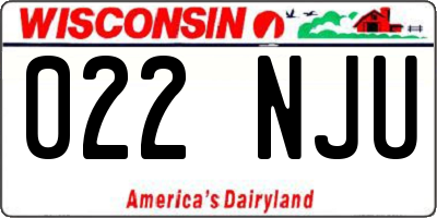 WI license plate 022NJU