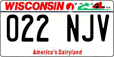 WI license plate 022NJV
