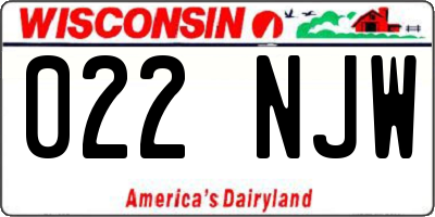 WI license plate 022NJW