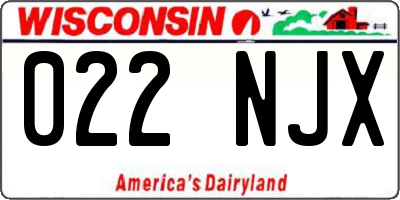 WI license plate 022NJX