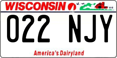 WI license plate 022NJY