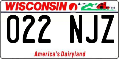 WI license plate 022NJZ