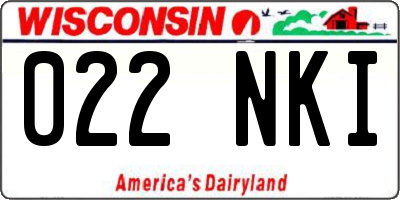 WI license plate 022NKI