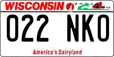 WI license plate 022NKO