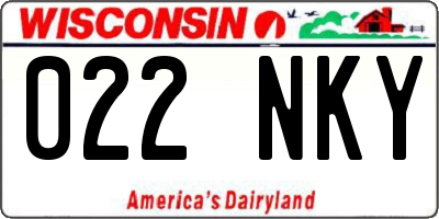 WI license plate 022NKY