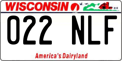 WI license plate 022NLF