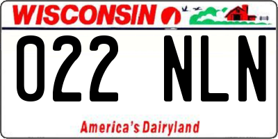 WI license plate 022NLN