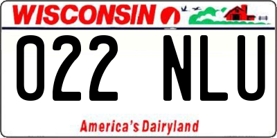 WI license plate 022NLU