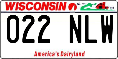 WI license plate 022NLW
