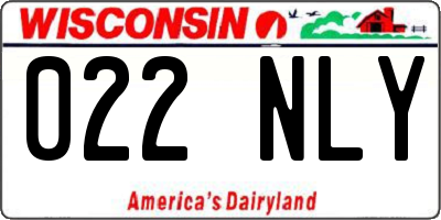 WI license plate 022NLY