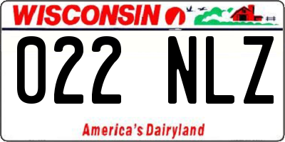 WI license plate 022NLZ