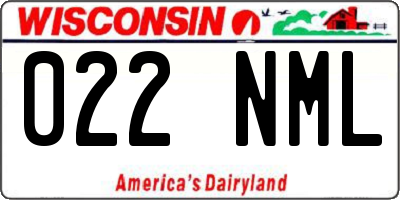 WI license plate 022NML
